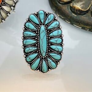 Adjustable Turquoise Statement Ring